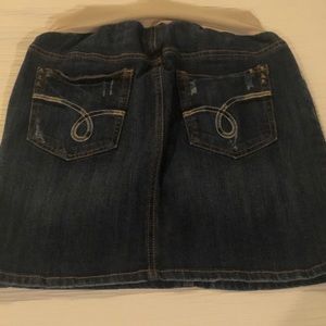 Blue jean denim maternity skirt